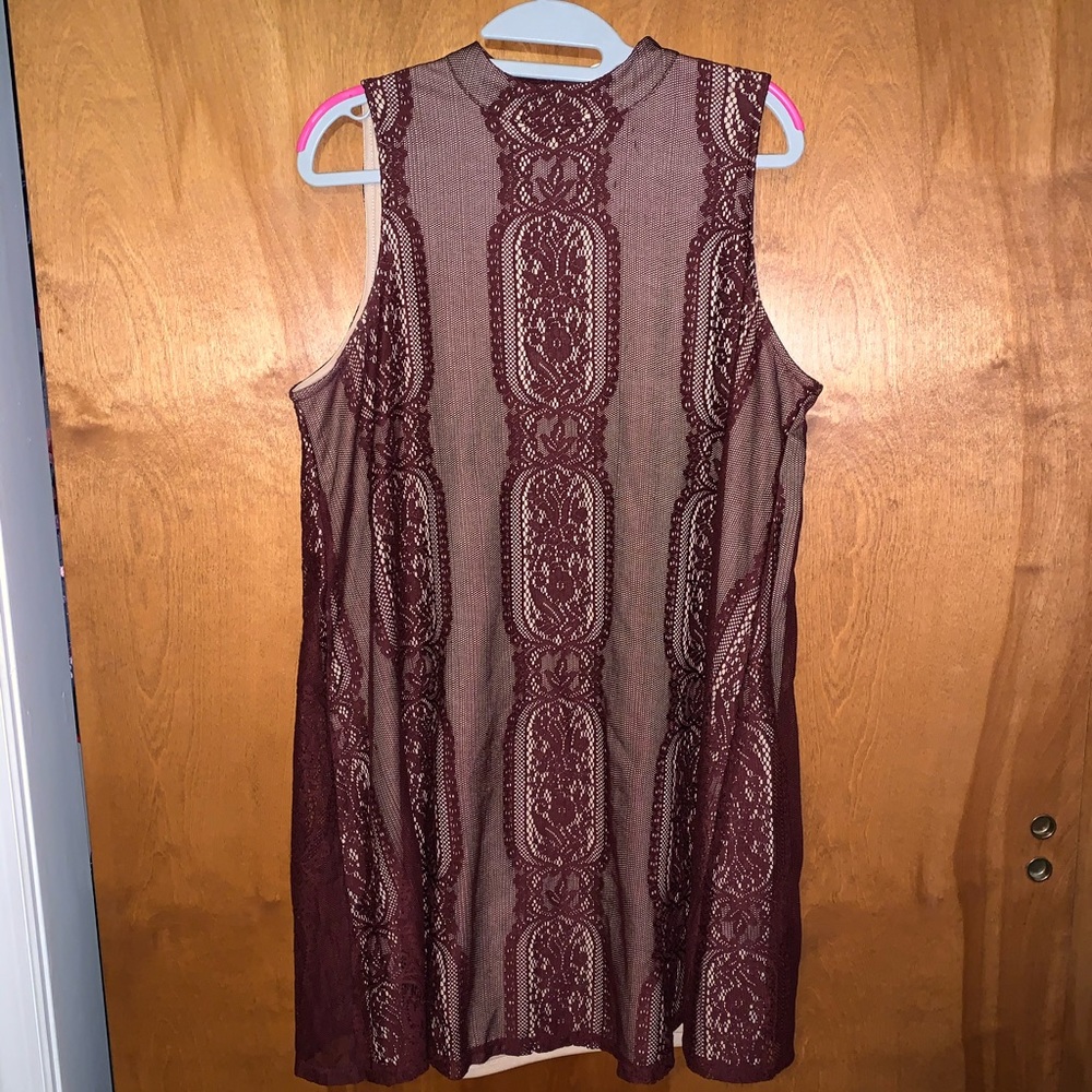 Maroon lace overlay dress